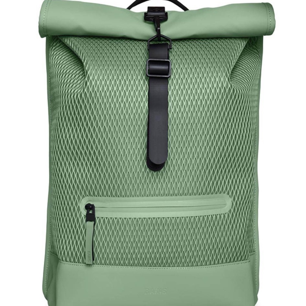 Rains Rolltop Rucksack Mesh W3 Haze Mint Green Backpack [BRAND NEW]